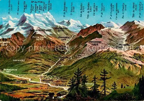 AK / Ansichtskarte Monthey_VS Panorama avec Dent du Midi 