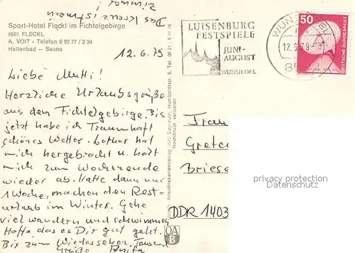 AK / Ansichtskarte Fleckl Sporthotel Fleckl Fleckl