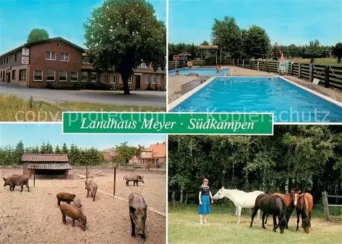 AK / Ansichtskarte Walsrode_Lueneburger_Heide Landhaus Meyer Suedkampen Freibad Wildschweingehege Pferdekoppel Walsrode_Lueneburger_Heide