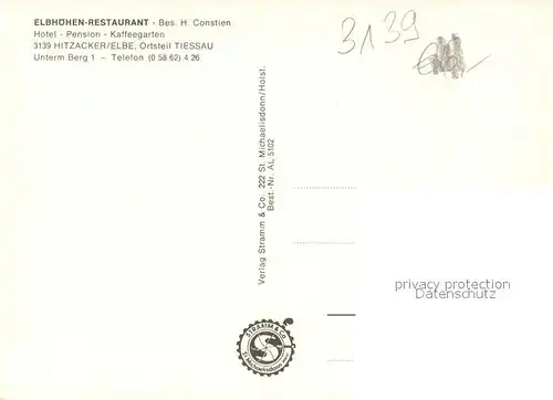 AK / Ansichtskarte Hitzacker_Elbe Elbhoehen Restaurant Gastraeume Bar Hitzacker Elbe