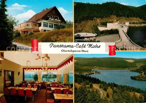AK / Ansichtskarte Schulenberg_Oberharz Panorama Cafe Muhs Gaststube Okertalsperre Schulenberg_Oberharz