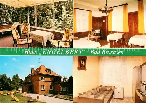 AK / Ansichtskarte Bad_Bevensen Haus Engelbert Gaststube Zimmer Liegewiese Bad_Bevensen