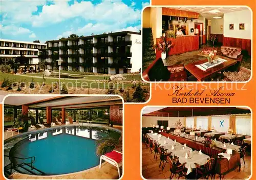 AK / Ansichtskarte Bad_Bevensen Kurhotel Ascona hallenbad Bar Speisesaal Bad_Bevensen