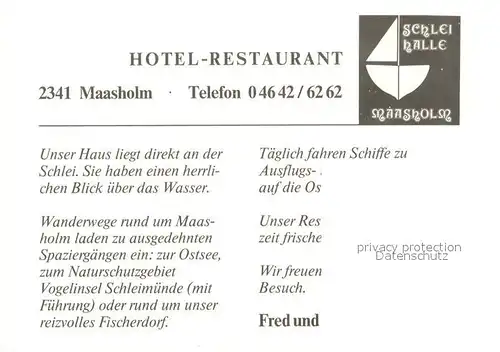 AK / Ansichtskarte Maasholm Hotel Restaurant Schleihalle Fliegeraufnahme Maasholm