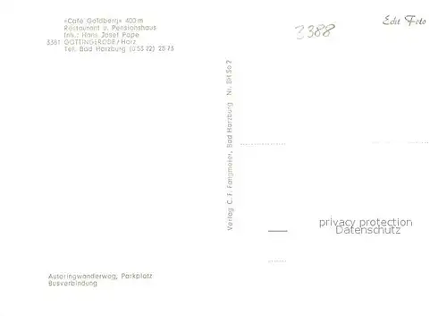 AK / Ansichtskarte Goettingerode Waldcafe Goldberg Gastraum Panorama Goettingerode