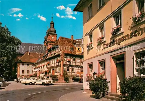 AK / Ansichtskarte Amorbach_Miltenberg Altstadt Fachwerkhaus Blick zur Kirche 