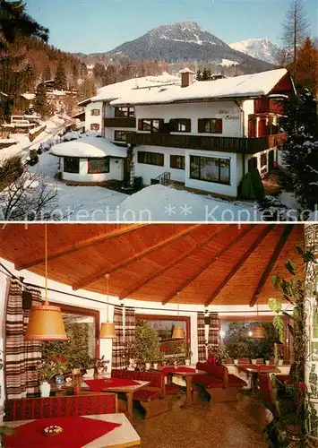 AK / Ansichtskarte Berchtesgaden Gaestehaus Marga Gastraum Alpenblick Berchtesgaden
