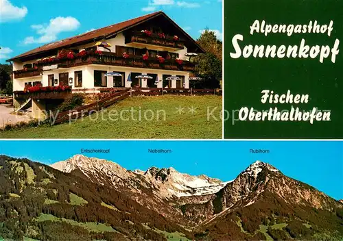 AK / Ansichtskarte Oberthalhofen_Allgaeu Alpengasthof Sonnenkopf Panorama Allgaeuer Alpen Oberthalhofen Allgaeu