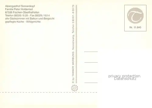 AK / Ansichtskarte Oberthalhofen_Allgaeu Alpengasthof Sonnenkopf Panorama Allgaeuer Alpen Oberthalhofen Allgaeu