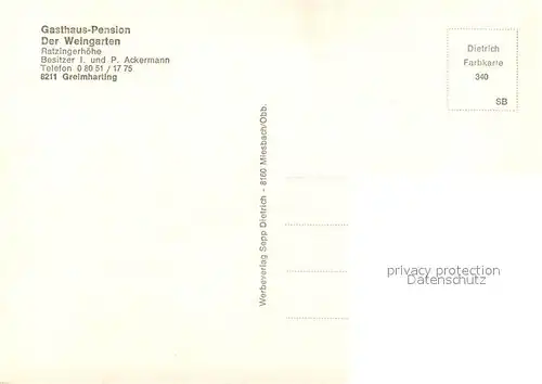 AK / Ansichtskarte Greimharting Gasthaus Pension Der Weingarten Landschaftspanorama Chiemsee Greimharting