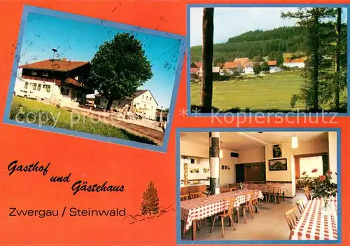 AK / Ansichtskarte Zwergau Zwergauer Gasthof Gastraum Ansicht vom Waldrand Zwergau
