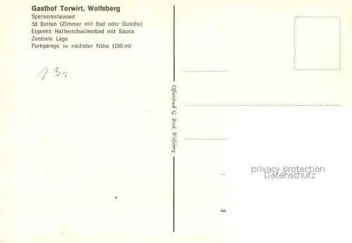 AK / Ansichtskarte Wolfsberg_Kaernten Gasthof Torwirt Restaurant Hallenbad Sauna Panorama Wolfsberg Kaernten