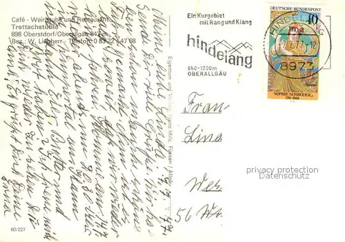 AK / Ansichtskarte Oberstdorf Cafe Weinstube Restaurant Trettachstueble Oberstdorf