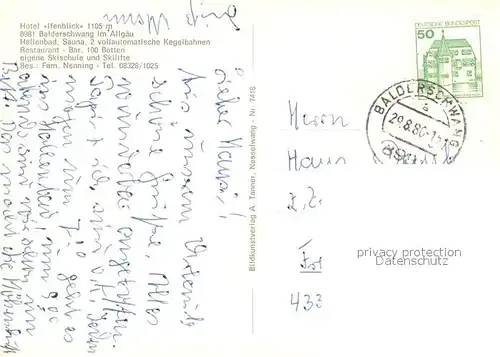 AK / Ansichtskarte Balderschwang Hotel Ifenblick Restaurant Hallenbad Balderschwang