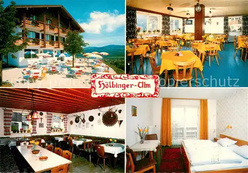 AK / Ansichtskarte Aufham_Anger Hoelbinger Alm Gasthof Terrasse Fremdenzimmer Aufham Anger