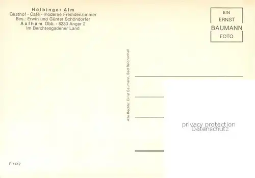 AK / Ansichtskarte Aufham_Anger Hoelbinger Alm Gasthof Terrasse Fremdenzimmer Aufham Anger