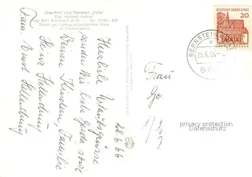 AK / Ansichtskarte Bernstein_Wald Gasthof Pension Fels im Frankenwald Bernstein_Wald