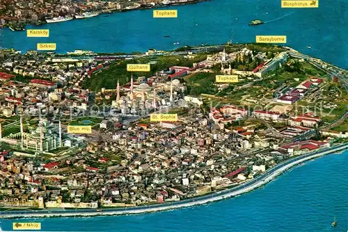 AK / Ansichtskarte Istanbul_Constantinopel Sehenswuerdigkeiten der Stadt Fliegeraufnahme Istanbul_Constantinopel