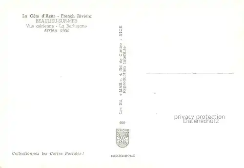 AK / Ansichtskarte Beaulieu sur Mer La Berlugane vue aerienne Beaulieu sur Mer