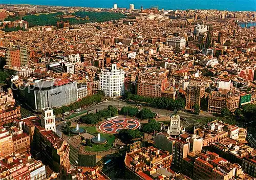AK / Ansichtskarte Barcelona_Cataluna Plaza de Cataluna vista aerea Barcelona Cataluna