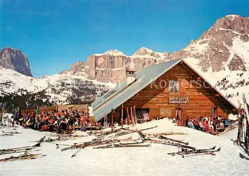 AK / Ansichtskarte Canazei Baita Huette Gherdeccia del Belvedere Wintersportplatz Dolomiten Canazei