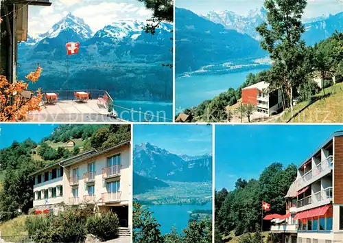 AK / Ansichtskarte Amden_SG Kurhaus Bellevue Walensee Alpenpanorama Amden_SG