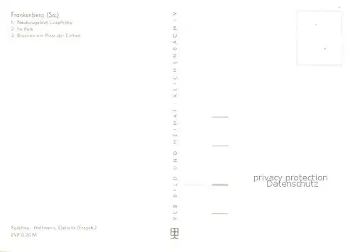 AK / Ansichtskarte Frankenberg_Sachsen Neubaugebiet Luetzelhoehe Park Brunnen am Platz der Einheit Frankenberg Sachsen