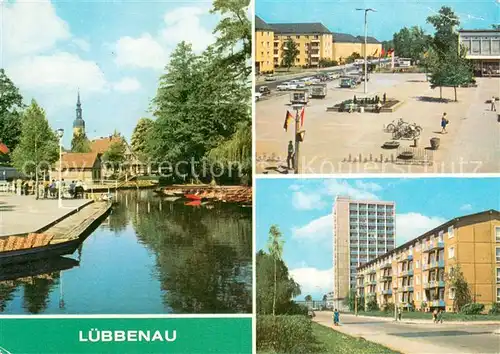 AK / Ansichtskarte Luebbenau_Spreewald Hafen Roter Platz Strasse der Jugend Luebbenau Spreewald