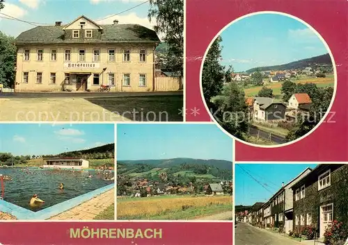 AK / Ansichtskarte Moehrenbach FDGB Gaststaette Ratskeller Freibad Friedensstrasse Panorama Moehrenbach