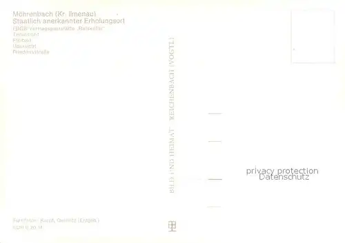 AK / Ansichtskarte Moehrenbach FDGB Gaststaette Ratskeller Freibad Friedensstrasse Panorama Moehrenbach