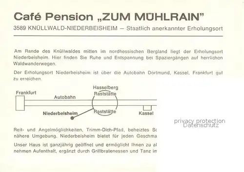 AK / Ansichtskarte Niederbeisheim Pension Zum Muehlrain Gastraeume Niederbeisheim