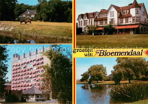 AK / Ansichtskarte Bloemendaal Hotel Cafe Restaurant Lepenhove Partie am Wasser Pferde Bloemendaal