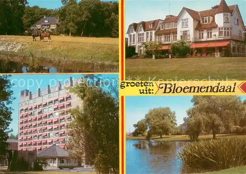 AK / Ansichtskarte Bloemendaal Hotel Cafe Restaurant Lepenhove Partie am Wasser Pferde Bloemendaal