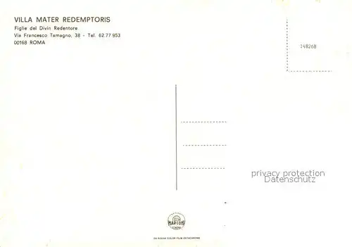AK / Ansichtskarte Roma_Rom Villa Mater Redemptoris Roma_Rom