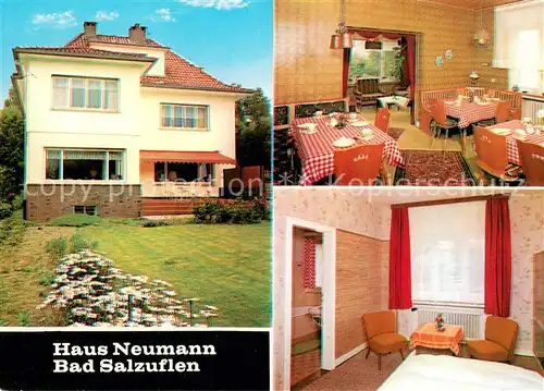 AK / Ansichtskarte Bad_Salzuflen Gaestehaus Pension Haus Neumann Gastraum Fremdenzimmer Bad_Salzuflen