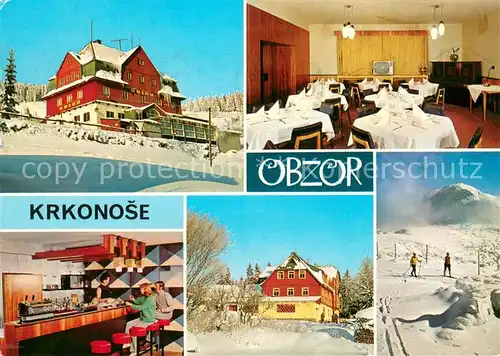 AK / Ansichtskarte Obzor Erholungsheim CTK und Kovohute Wintersport im Riesengebirge Obzor