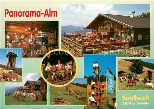 AK / Ansichtskarte Saalbach Hinterglemm Panorama Alm am Kohlmais Kinderspielplatz Ponys Wandergebiet Saalbach Hinterglemm