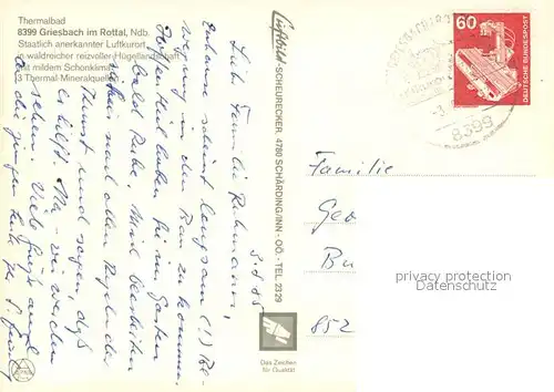 AK / Ansichtskarte Griesbach_Rottal Thermalbad Luftkurort Fliegeraufnahme Griesbach Rottal