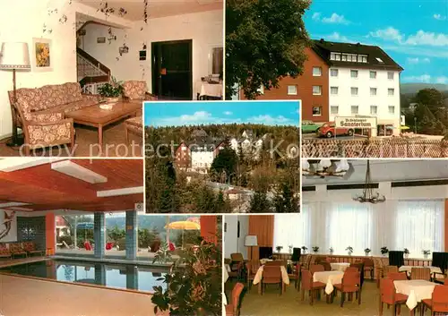 AK / Ansichtskarte Hahnenklee Bockswiese_Harz Dr Schuessler Sanatorium Speisesaal Hallenbad Hahnenklee Bockswiese