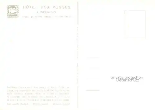 AK / Ansichtskarte La_Petite Pierre Hotel des Vosges La_Petite Pierre