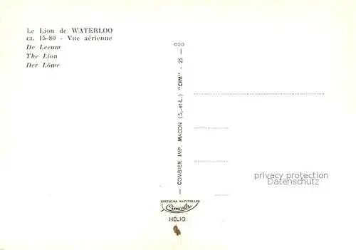 AK / Ansichtskarte Braine_l_Alleud Le Lion de Waterloo Monument vue aerienne Braine_l_Alleud