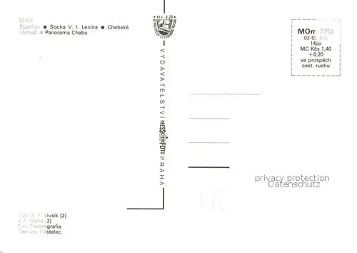 AK / Ansichtskarte Cheb_Eger Altstadt Lenin Denkmal Statue Bahnhof Stadtpanorama 