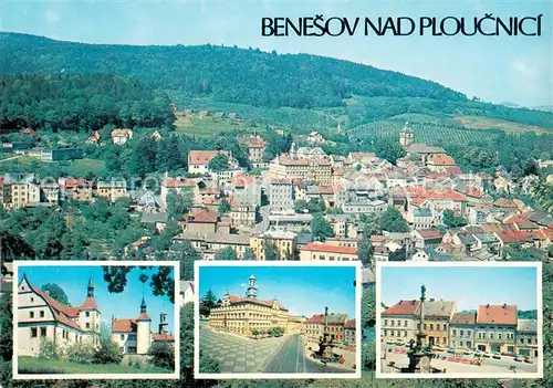 AK / Ansichtskarte Benesov_nad_Ploucnici Gesamtansicht Schloss Platz Innenstadt Benesov_nad_Ploucnici