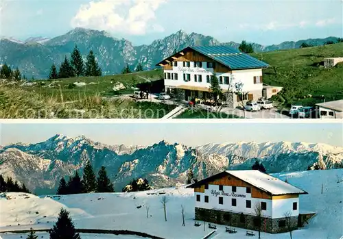 AK / Ansichtskarte Anfo Rifugio Baremone Berghuette im Sommer und im Winter Alpenpanorama Anfo