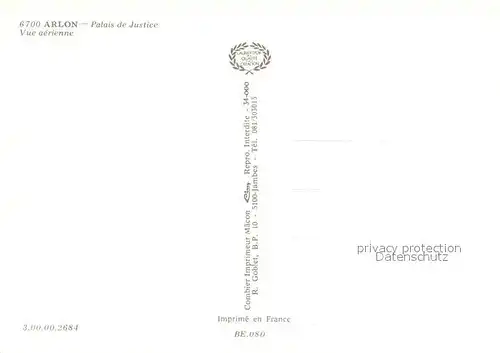 AK / Ansichtskarte Arlon_Wallonie Palais de Justice vue aerienne Arlon Wallonie