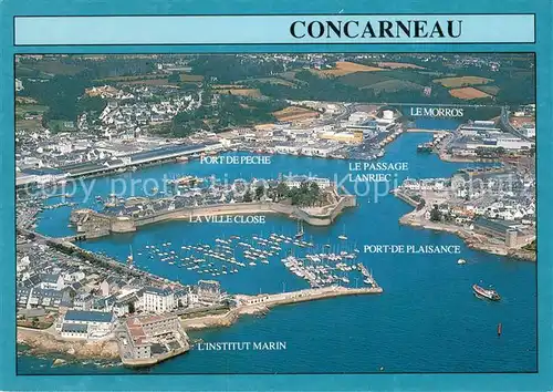 AK / Ansichtskarte Concarneau_Finistere Vue aerienne sur le port et la ville close Concarneau_Finistere