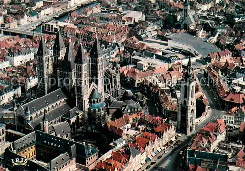 AK / Ansichtskarte Tournai_Hainaut Zentrum Kathedrale Fliegeraufnahme Tournai Hainaut