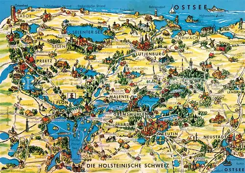 AK / Ansichtskarte Holsteinische_Schweiz Landkarte der Region Holsteinische_Schweiz