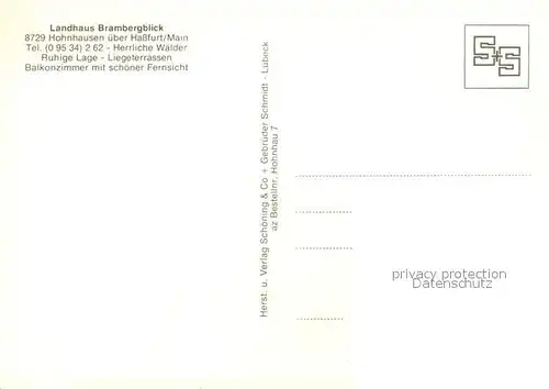 AK / Ansichtskarte Hohnhausen Landhaus Brambergblick Gastraum Terrasse Panorama Hohnhausen