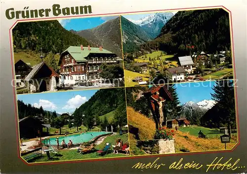 AK / Ansichtskarte Badgastein Hotel Gruener Baum im Naturschutzgebiett Koetschachtal Swimming Pool Landschaftspanorama Alpen Badgastein